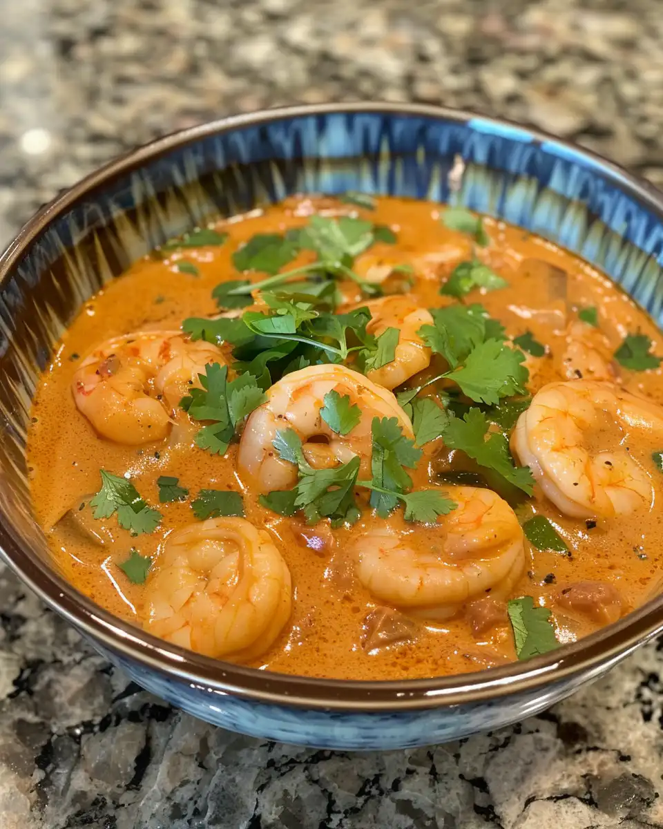 Steam rising as creamy seafood and shrimp chili cooks in pressure cooker