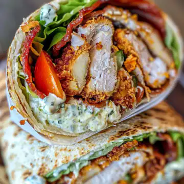 Crispy Chicken Bacon Ranch Wrap taken with iphone 15 pro max --iw 2 --ar 4:5 --v 6.0 --raw