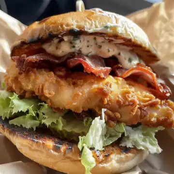 Crispy Chicken Caesar Sandwich taken with iphone 15 pro max --iw 2 --ar 4:5 --v 6.0 --raw