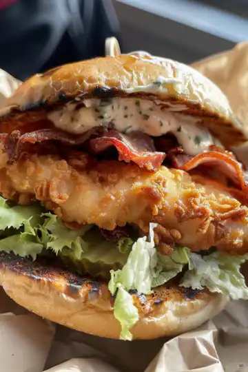 Crispy Chicken Caesar Sandwich taken with iphone 15 pro max --iw 2 --ar 4:5 --v 6.0 --raw