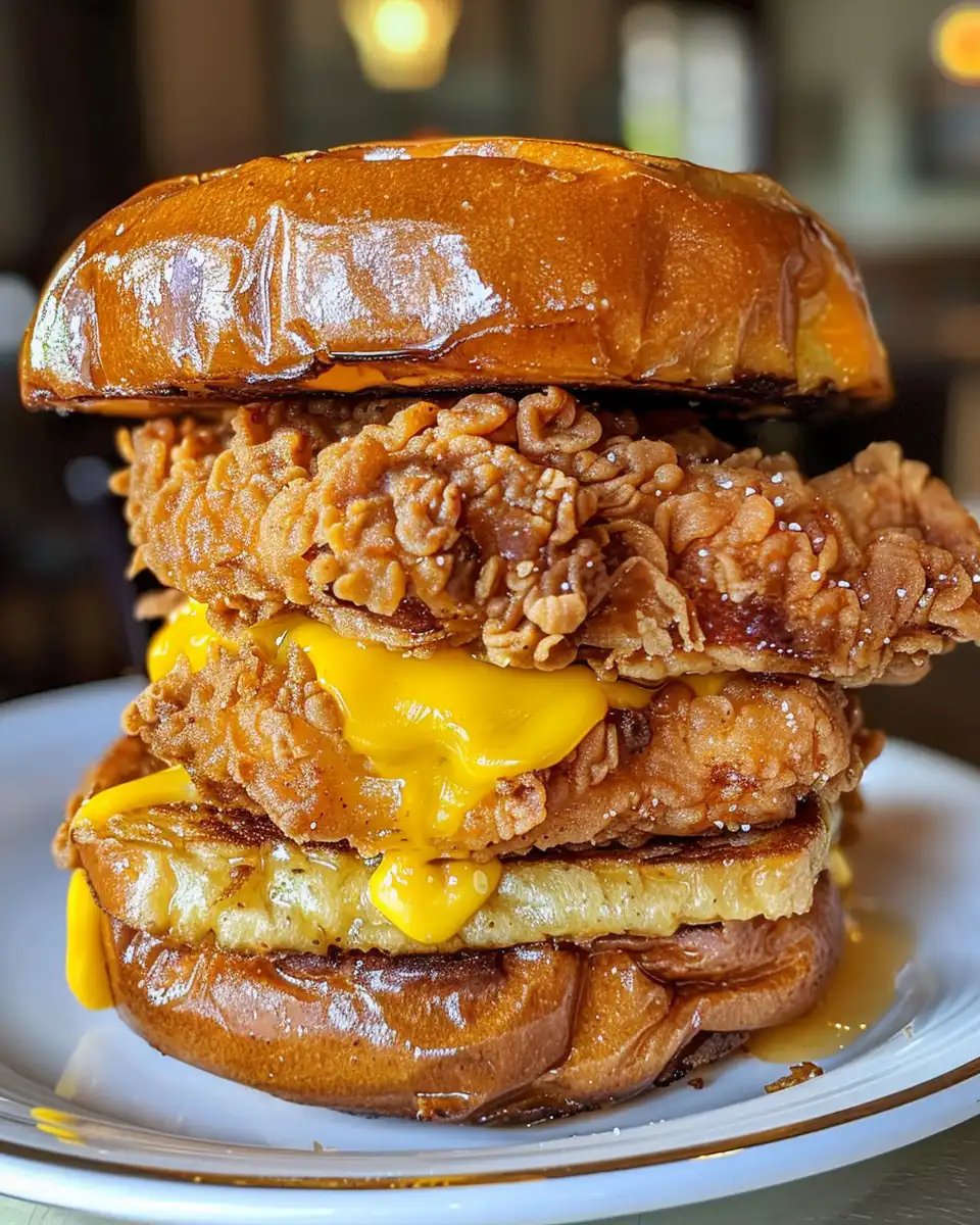 Ingredients for French toast fried chicken sandwich laid out