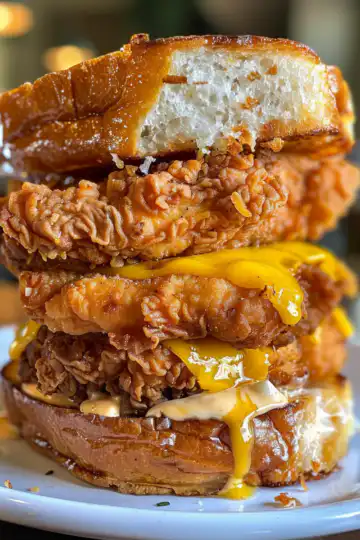 Crispy French Toast Fried Chicken Sandwich taken with iphone 15 pro max --iw 2 --ar 4:5 --v 6.0 --raw