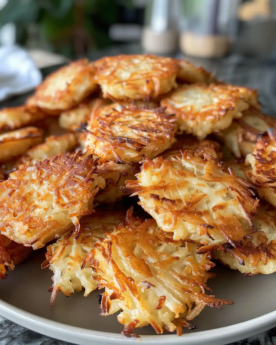 Crispy golden hash browns fresh from pressure cooker