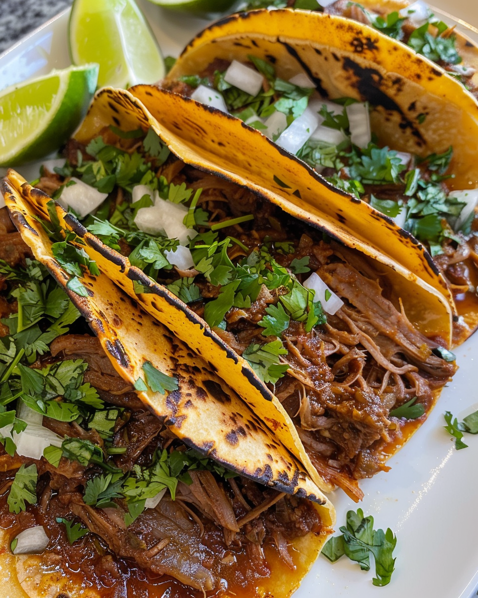Ingredients for birria tacos including Guajillo and chipotle chiles