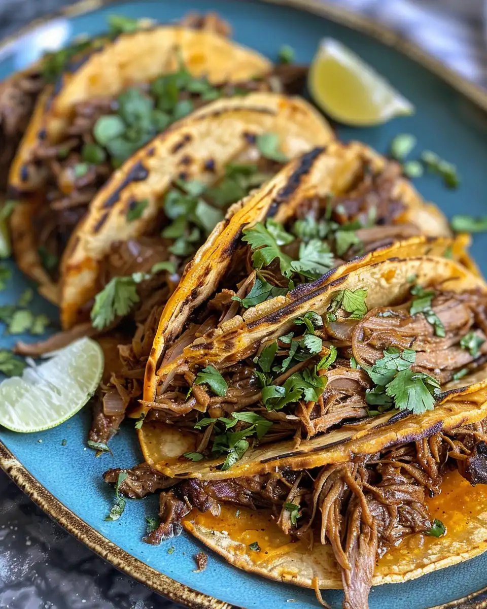 Delicious birria tacos plated and ready to eat