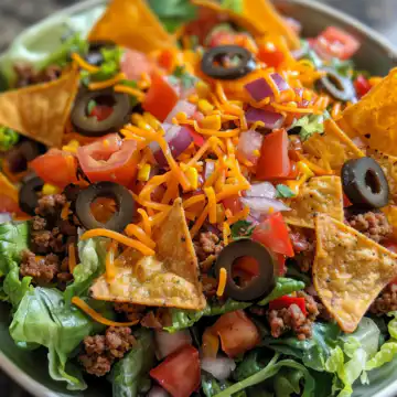 Doritos Taco Salad taken with iphone 15 pro max --iw 2 --ar 4:5 --v 6.0 --raw