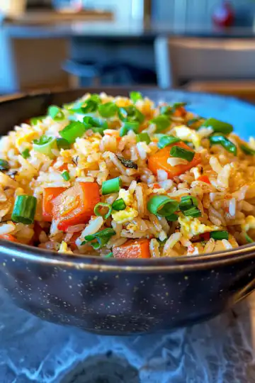 Easy Fried Rice taken with iphone 15 pro max --iw 2 --ar 4:5 --v 6.0 --raw