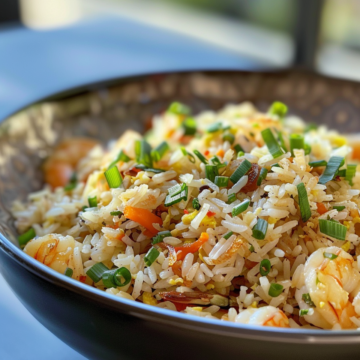 Easy Fried Rice taken with iphone 15 pro max --iw 2 --ar 4:5 --v 6.0 --raw