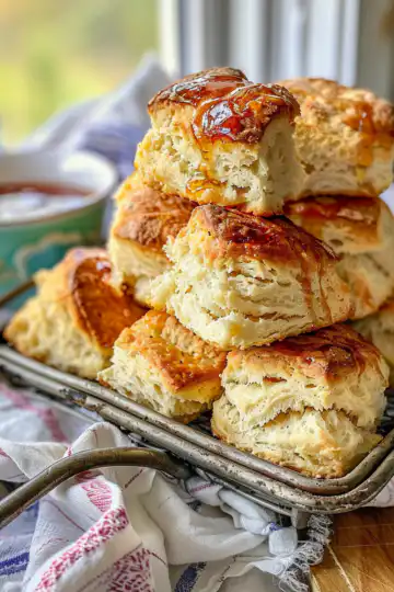 Easy Hot Honey Chicken Biscuits taken with iphone 15 pro max --iw 2 --ar 4:5 --v 6.0 --raw