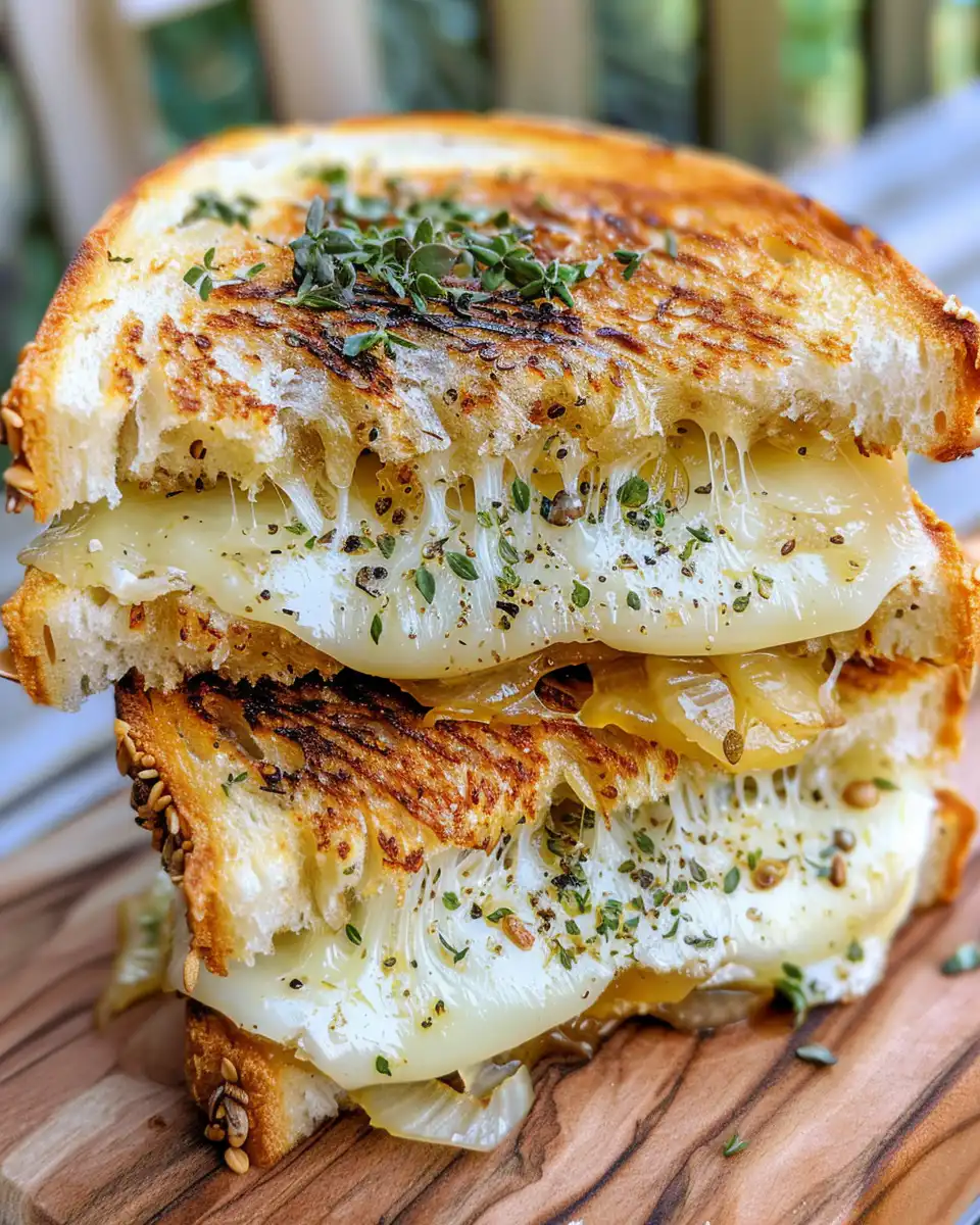 Ingredients for French onion grilled cheese with sliced onions and cheese