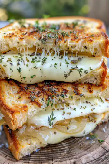 French Onion Grilled Cheese Sandwich taken with iphone 15 pro max --iw 2 --ar 4:5 --v 6.0 --raw