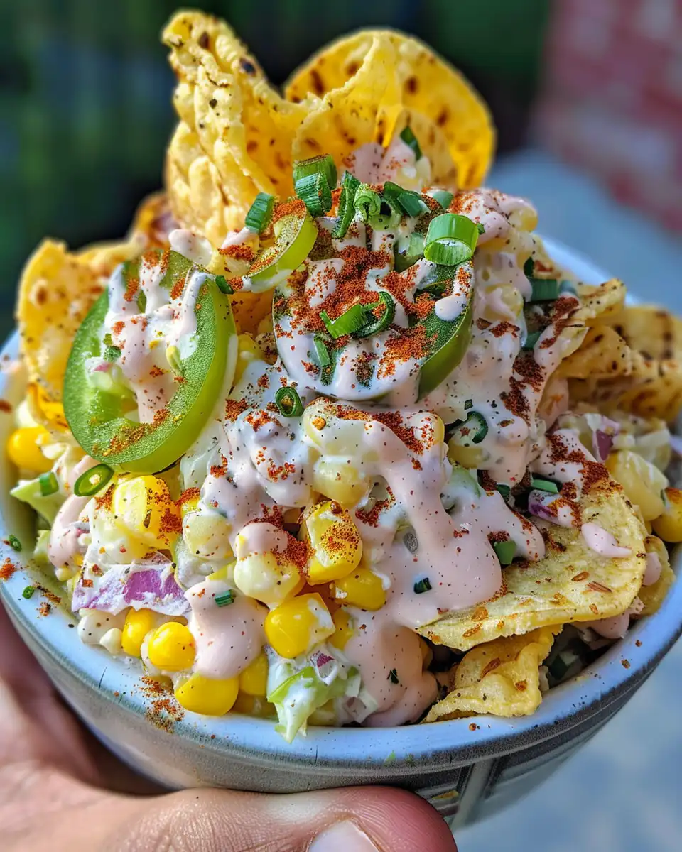 Final serving of Frito Corn Salad ready to eat