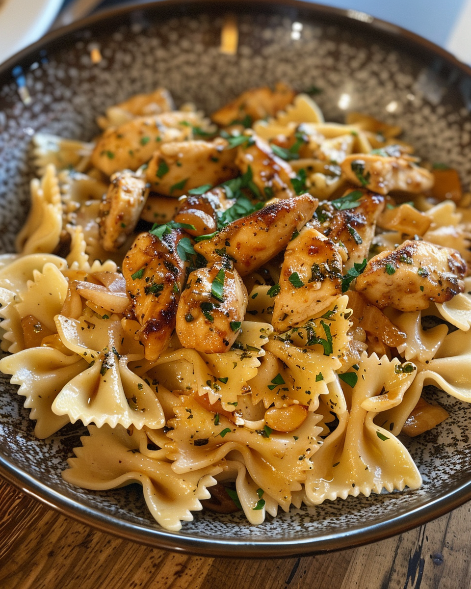Garlic Butter Chicken Bowtie Pasta fresh and ready