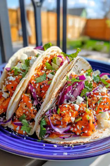Garlic Butter Honey BBQ Chicken Tacos taken with iphone 15 pro max --iw 2 --ar 4:5 --v 6.0 --raw