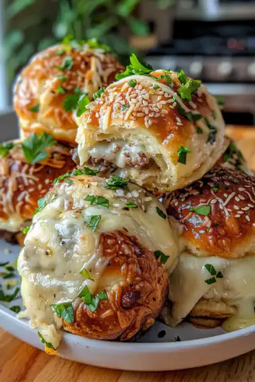 Garlic Parmesan Cheeseburger Bombs taken with iphone 15 pro max --iw 2 --ar 4:5 --v 6.0 --raw