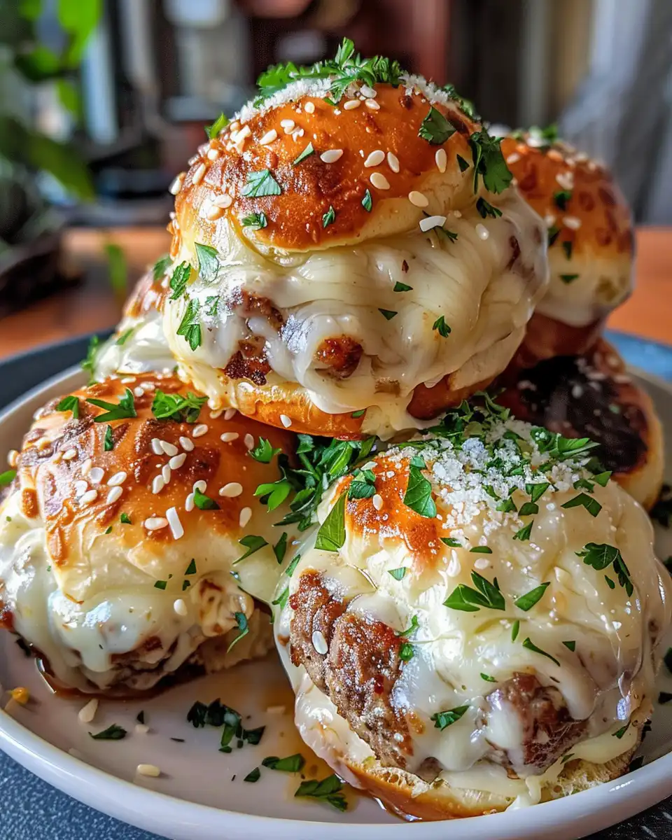 Ingredients for garlic parmesan cheeseburger bombs assembled