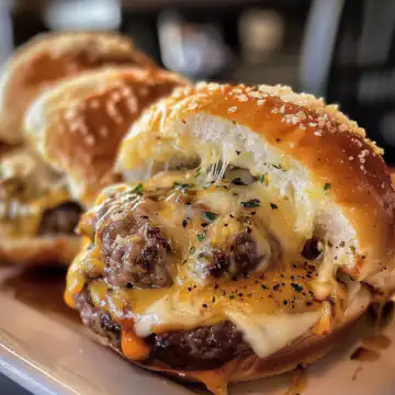 Garlic Parmesan Cheeseburger Bombs taken with iphone 15 pro max --iw 2 --ar 4:5 --v 6.0 --raw