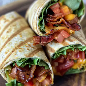 Grilled BLT Wraps taken with iphone 15 pro max --iw 2 --ar 4:5 --v 6.0 --raw