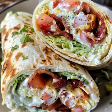 Grilled BLT Wraps taken with iphone 15 pro max --iw 2 --ar 4:5 --v 6.0 --raw