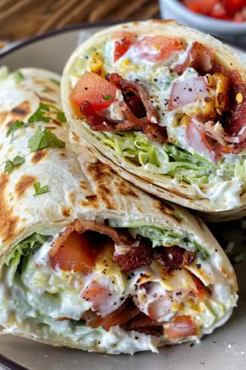 Grilled BLT Wraps taken with iphone 15 pro max --iw 2 --ar 4:5 --v 6.0 --raw