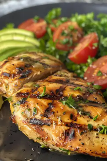 Grilled California Avocado Chicken taken with iphone 15 pro max --iw 2 --ar 4:5 --v 6.0 --raw