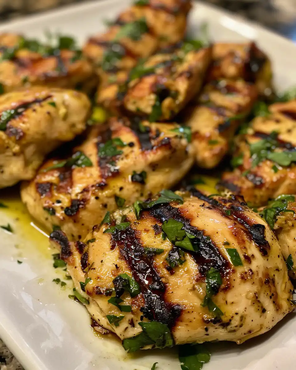 Final grilled California avocado chicken dish served with lime and cilantro