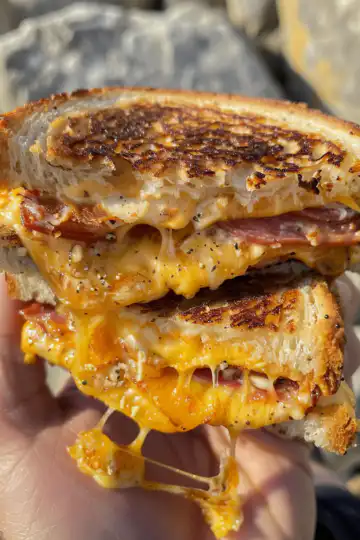 Grilled Cheese Chaffle taken with iphone 15 pro max --iw 2 --ar 4:5 --v 6.0 --raw