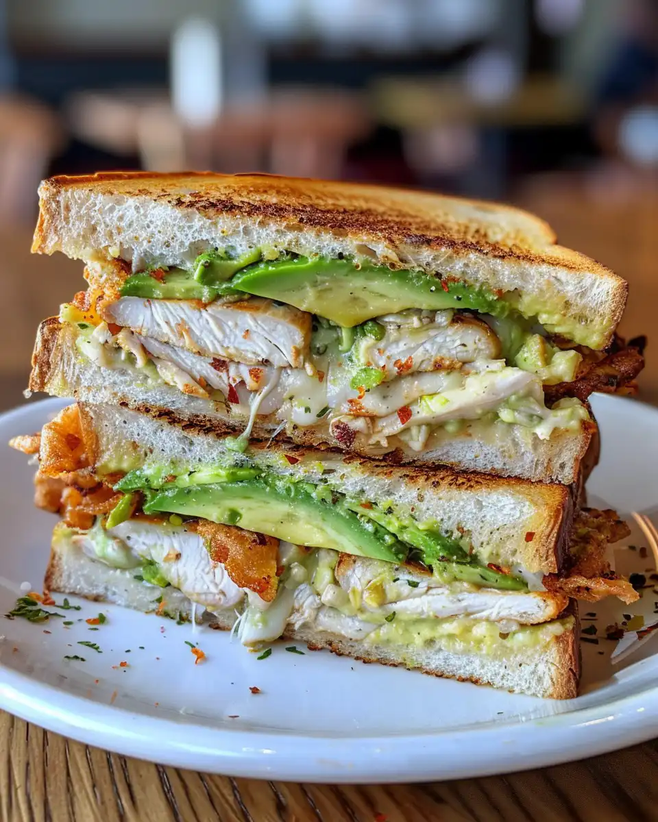 Ingredients for grilled chicken avocado melt sandwich on table