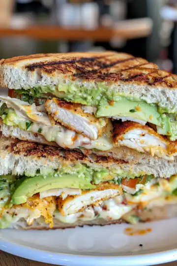 Grilled Chicken Avocado Melt taken with iphone 15 pro max --iw 2 --ar 4:5 --v 6.0 --raw