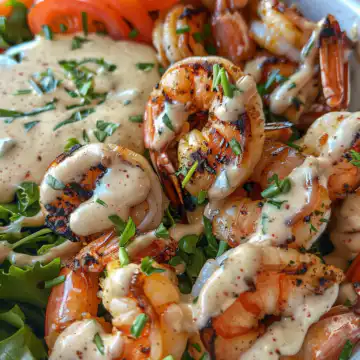 Grilled Shrimp Bowls with Creamy Garlic Sauce taken with iphone 15 pro max --iw 2 --ar 4:5 --v 6.0 --raw