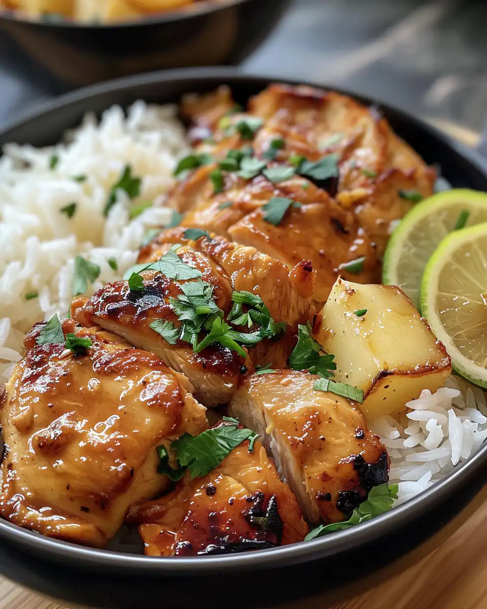 Ingredients for Hawaiian chicken and coconut rice