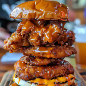 Hawaiian Huli Huli Chicken Stack taken with iphone 15 pro max --iw 2 --ar 4:5 --v 6.0 --raw