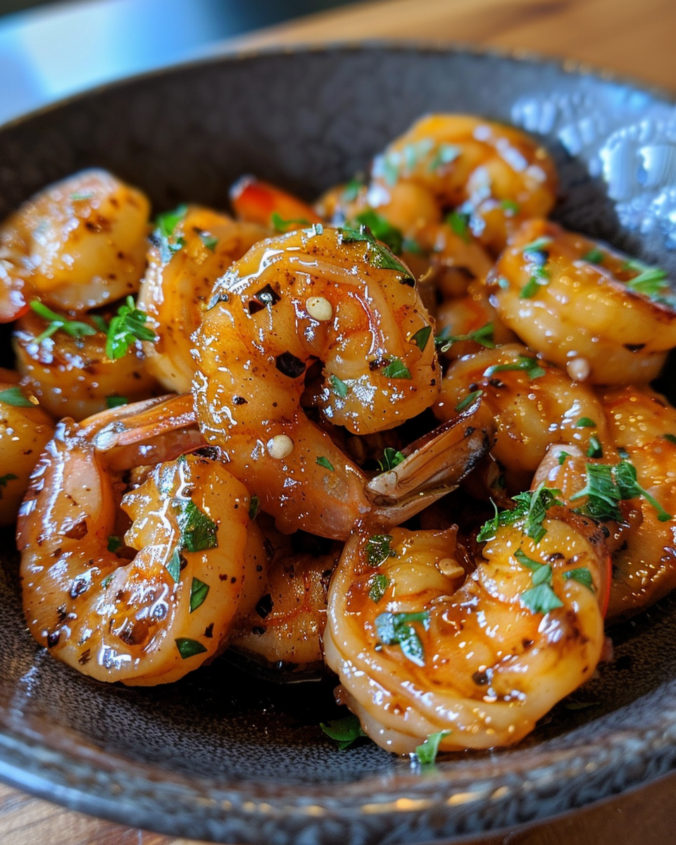 Pressure cooking honey garlic shrimp with float valve