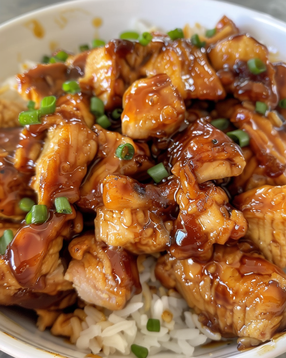 Ingredients for honey BBQ chicken with rice and sides.