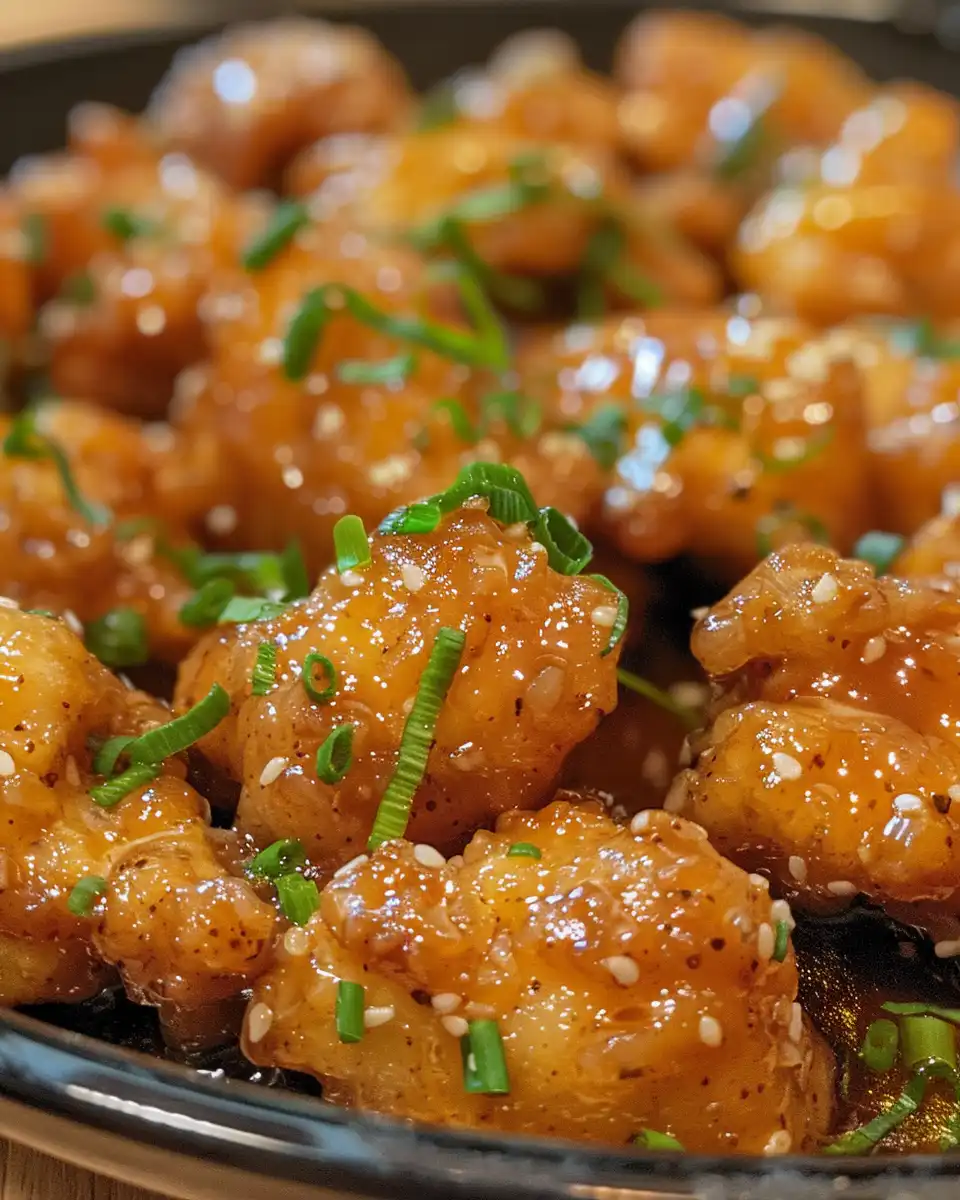 Honey butter chicken served plated with fresh parsley garnish