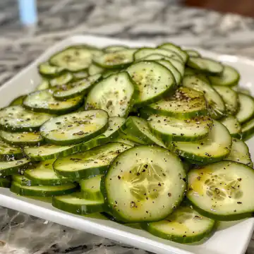Honey Lime Cucumber Salad taken with iphone 15 pro max --iw 2 --ar 4:5 --v 6.0 --raw