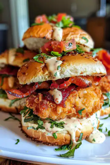 Honey Mustard BLT Chicken Sliders taken with iphone 15 pro max --iw 2 --ar 4:5 --v 6.0 --raw