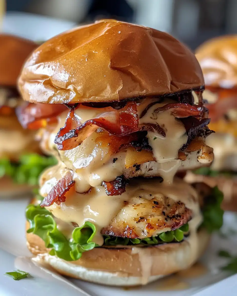 Honey mustard BLT chicken sliders fresh out of a pressure cooker