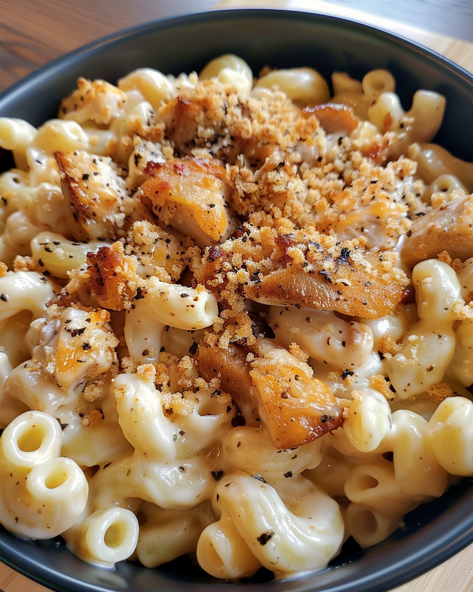 Ingredients for honey pepper chicken mac and cheese laid out