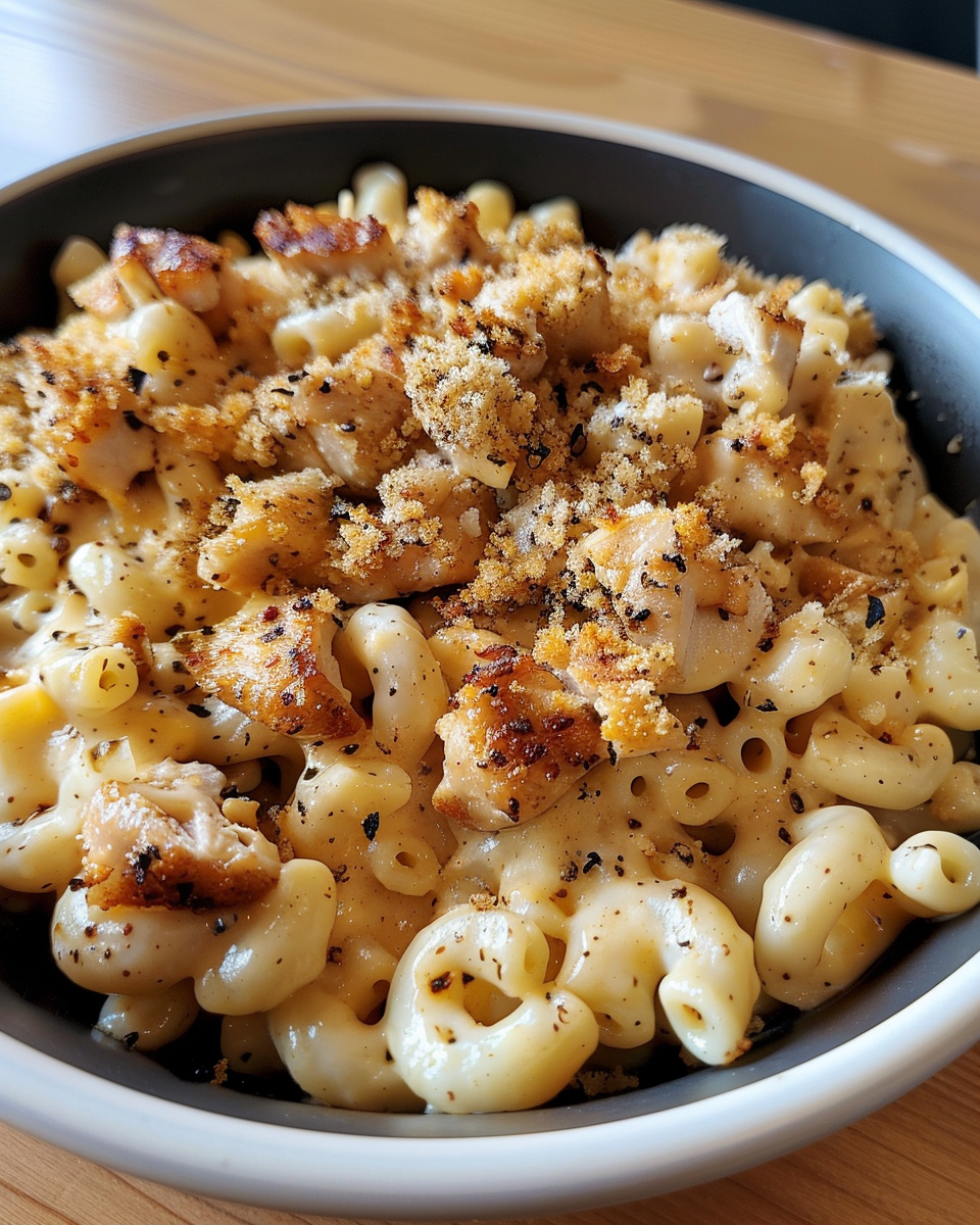 Honey pepper chicken mac and cheese steaming in pressure cooker