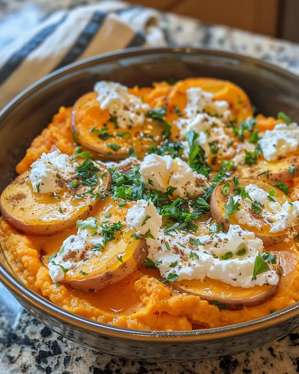 Pressure cooker ready with sweet potato and cottage cheese ingredients