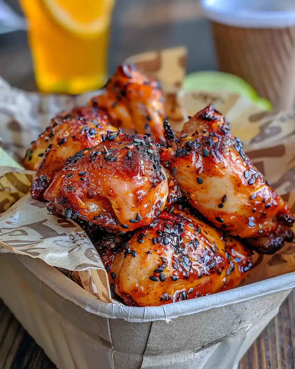 Raw marinated chicken thighs for Huli Huli Chicken