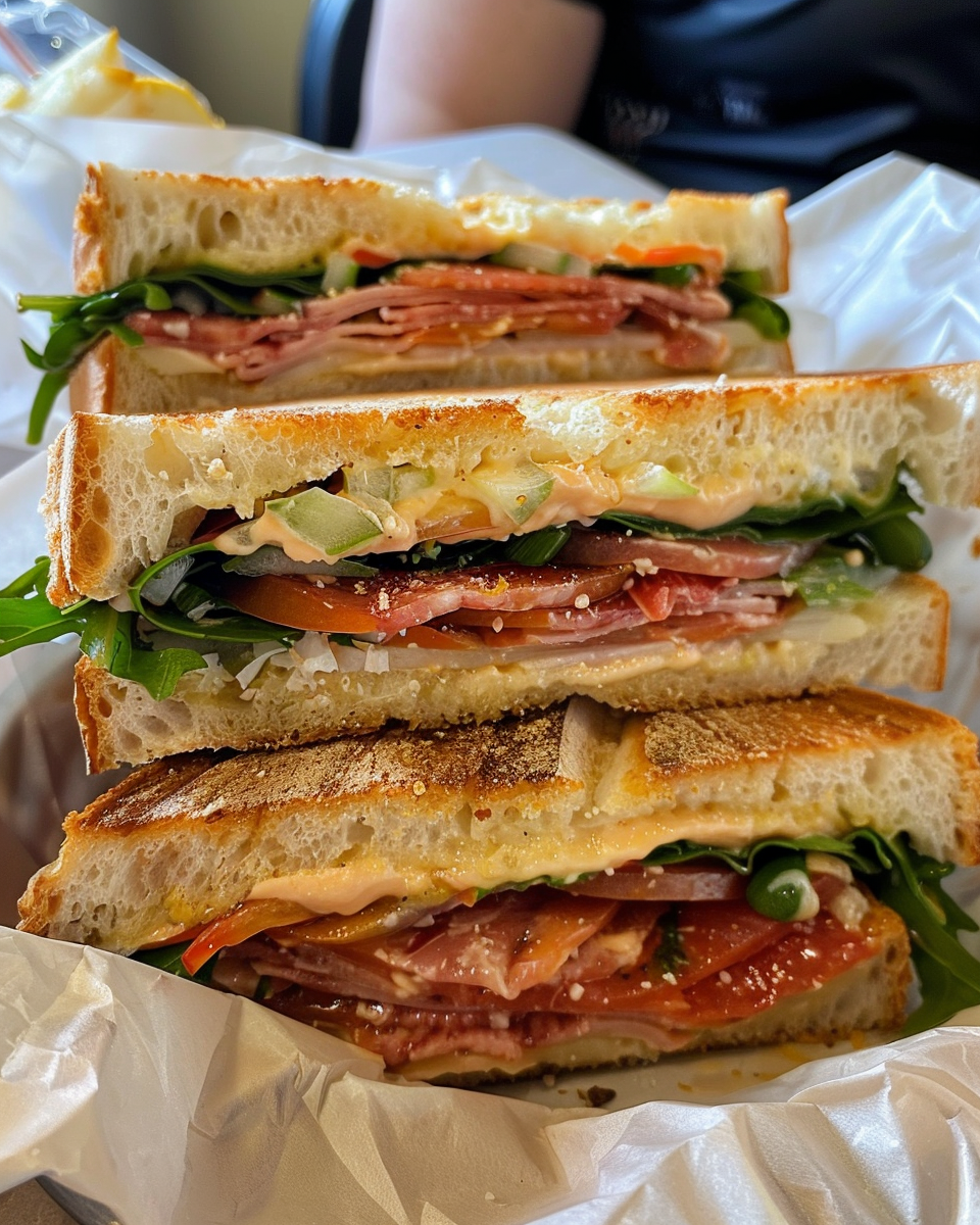 Ingredients mixed for Italian Grinder sandwich salad mixture