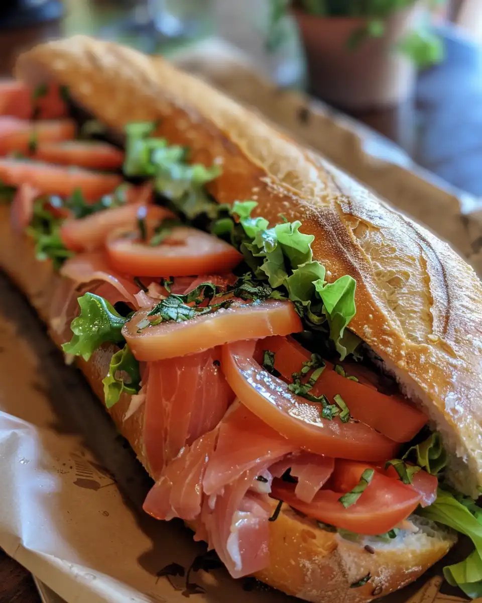 Italian grinder sandwich with tangy mayo salad spread