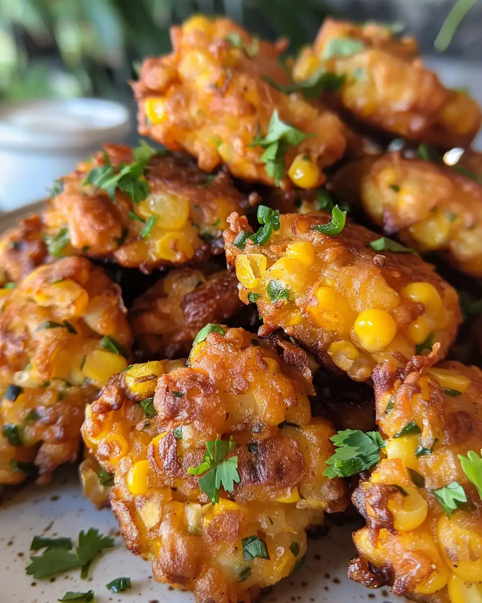 Ingredients mixed together for jalapeno corn fritters