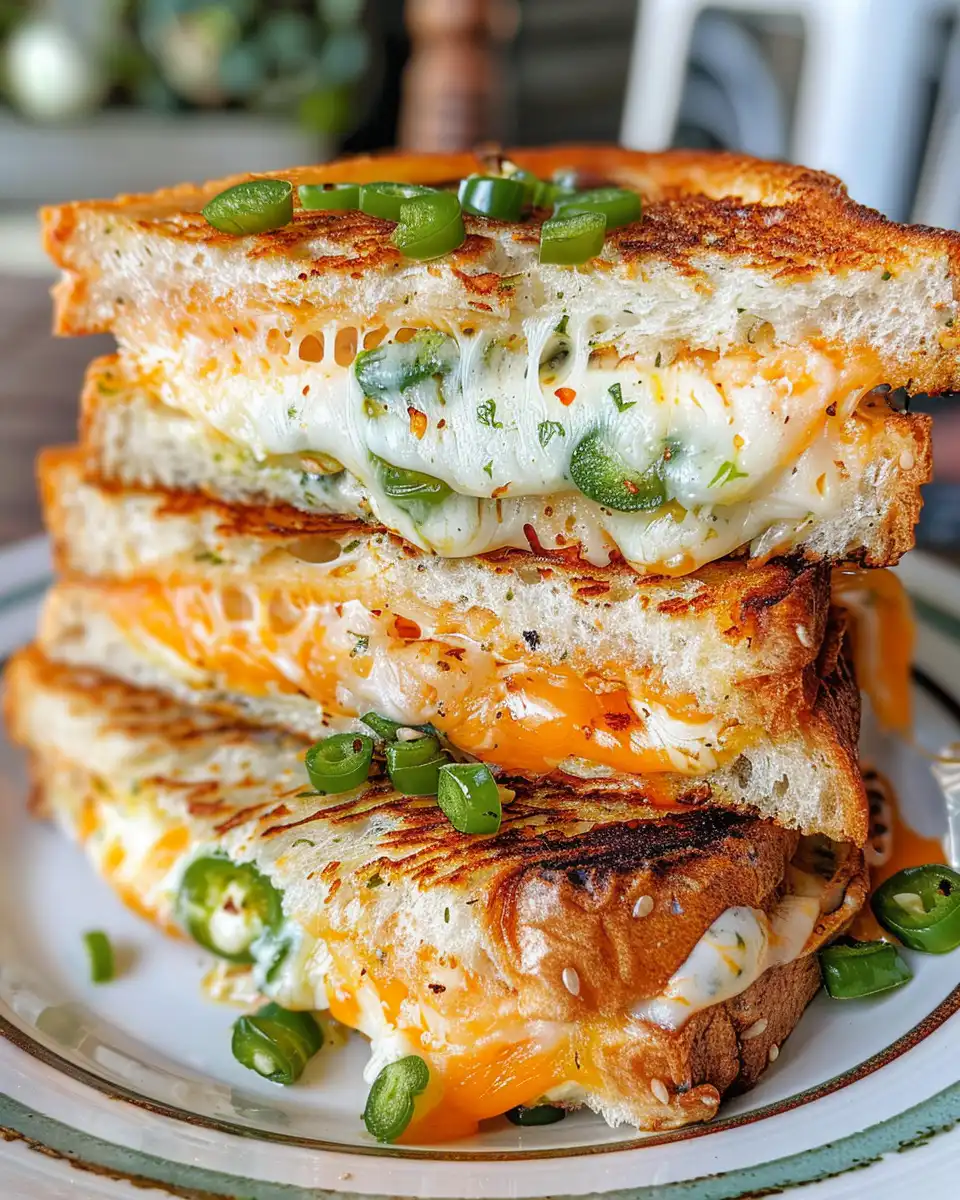 Smoky roasted jalapeos and melting cheese in skillet