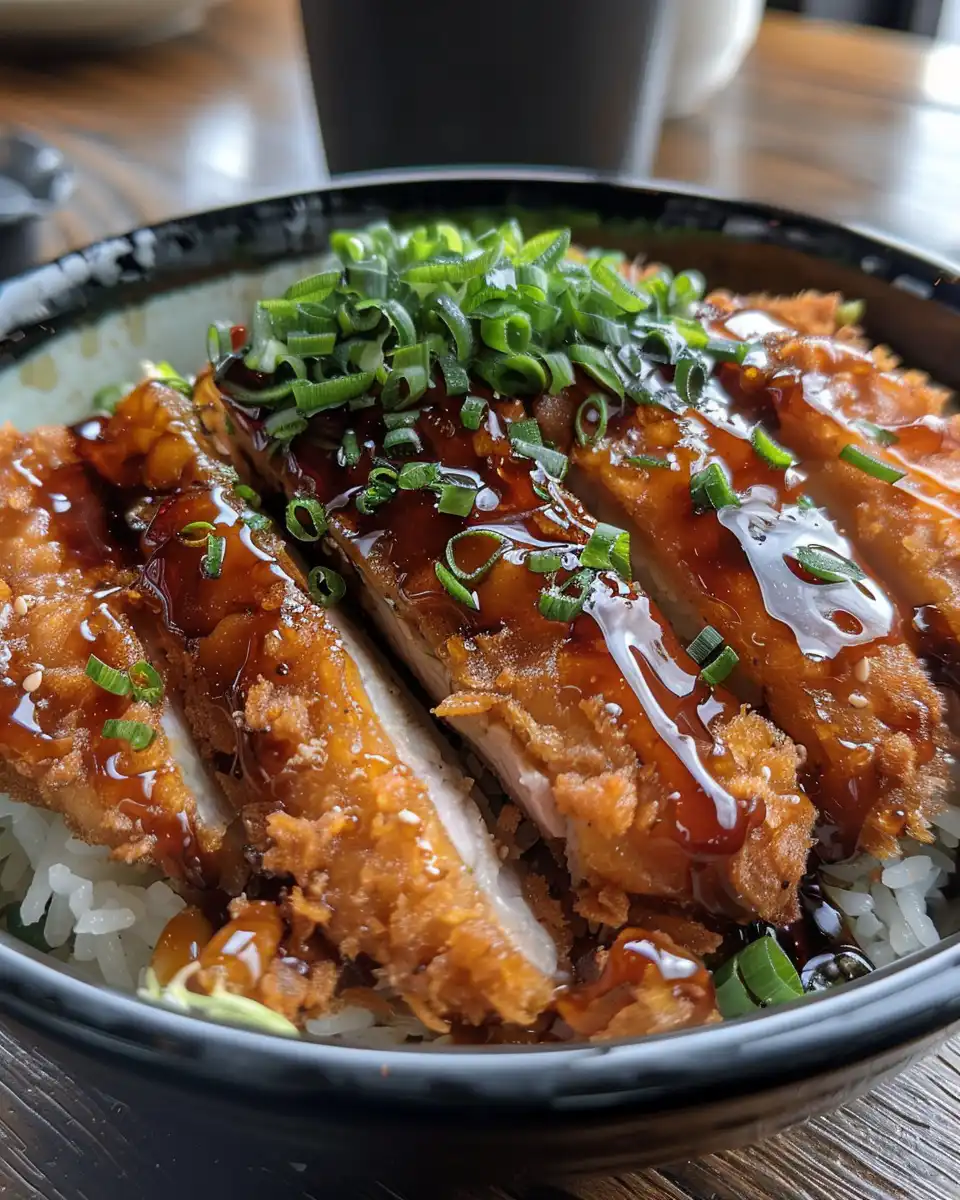 Ingredients for chicken katsu including soy sauce, panko, and fresh toppings
