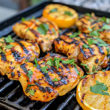 Key West Grilled Chicken with Tropical Citrus Marinade taken with iphone 15 pro max --iw 2 --ar 4:5 --v 6.0 --raw