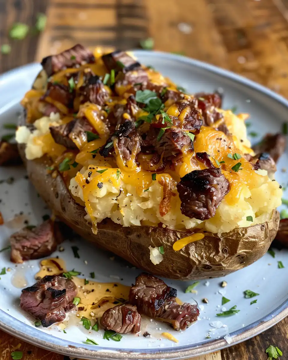 Cooking steak bites for loaded baked potatoes