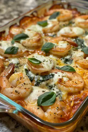 Low Carb Shrimp Tuscan Bake taken with iphone 15 pro max --iw 2 --ar 4:5 --v 6.0 --raw